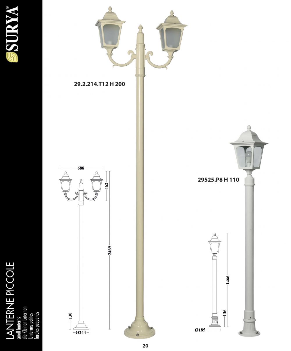 pali con luci a lanterna