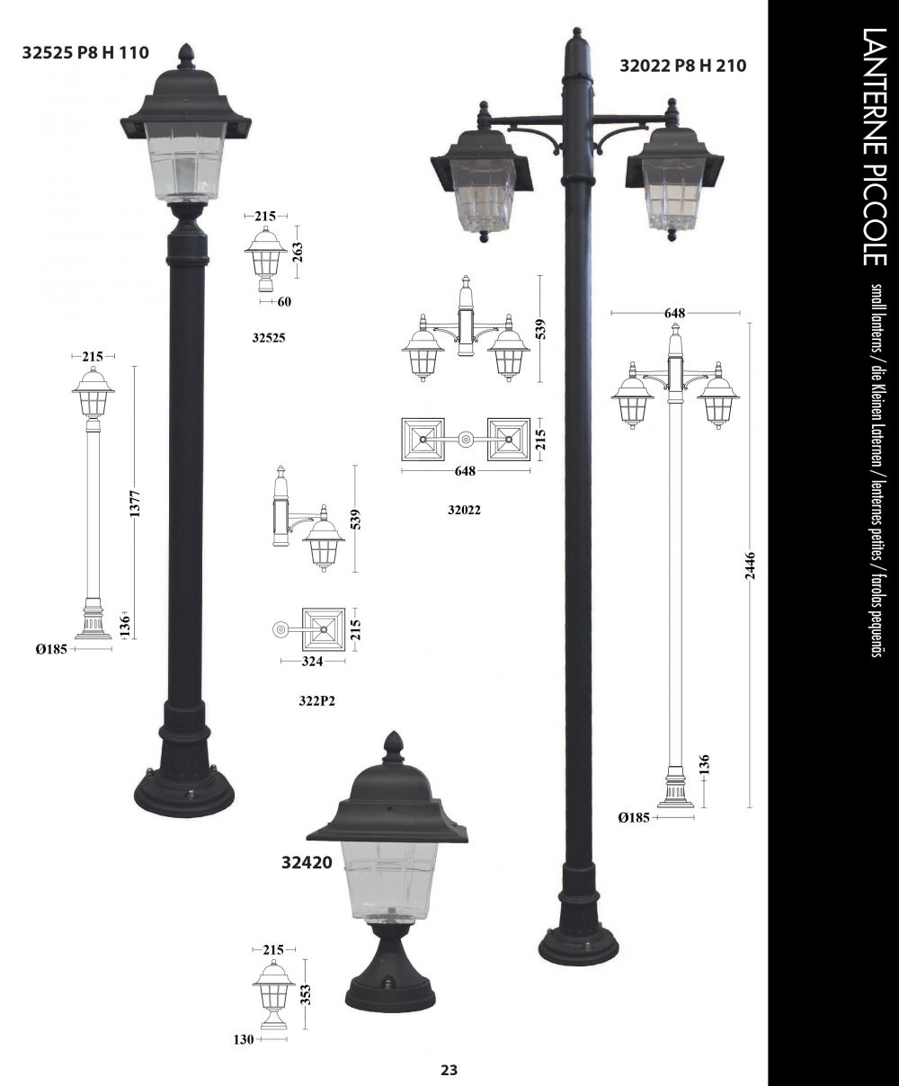 lanterne su pali e braccetti x illuminazione esterna