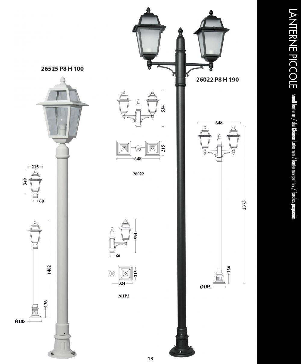 pali per milluminazione esterna con lanterne