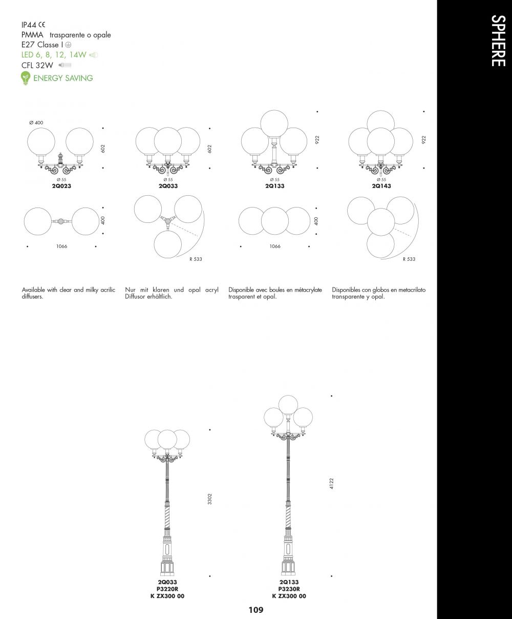 gruppi di sfere x illuminazione esterna